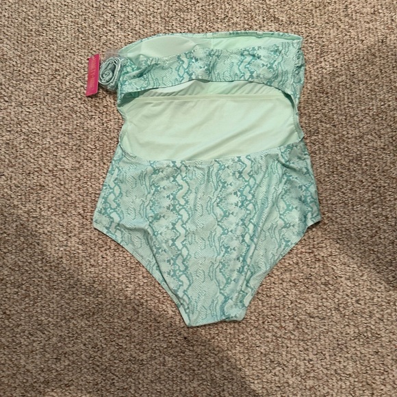 NINETY NINE WEST CUTOUT BANDEAU ONE-PIECE SWIMSUIT SIZE 1X  #572 - Picture 2 of 6